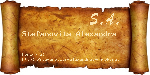 Stefanovits Alexandra névjegykártya